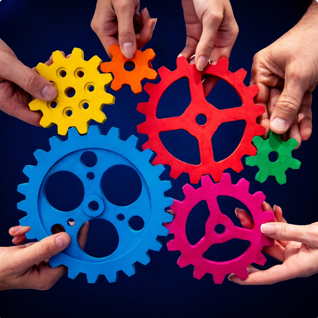 AI integration gears visual